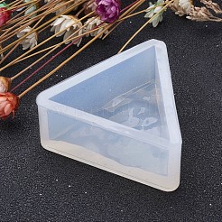 三角形のdiyシリコンモールド  レジン型  UVレジン用  エポキシ樹脂ジュエリー作り  ホワイト  35x39x16.5mm  インナーサイズ：28mm&nbsp;AJEW-P036-06