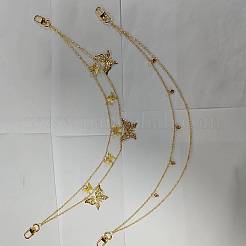 8Pcs 8 Styles Butterfly Leaf Alloy Charm Iron Chains Belts Set&nbsp;HJEW-DR00231