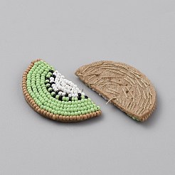 機械刺繍布地手縫い/アイロンワッペン  マスクと衣装のアクセサリー  アップリケ  キウイフルーツ  23x44x4mm&nbsp;PATC-WH0002-074M