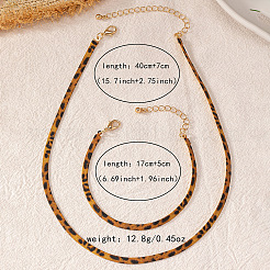 Alloy Leopard Print Snake Chain Necklaces & Bracelets Sets&nbsp;FS-WG421C3-01