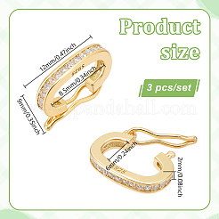 3Pcs 925 Sterling Silver Twister Clasps&nbsp;STER-NB0001-10G