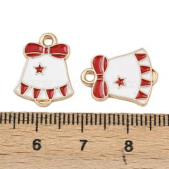 クリスマス合金エナメルペンダント  ライトゴールド  鐘  17.5x13.5x1mm  穴：1.8mm&nbsp;FIND-I067-02KCG-03