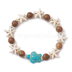 10Pcs 10 Styles Synthetic Turquoise & Coconut & Wood Beaded Stretch Bracelet Sets&nbsp;BJEW-JB10719