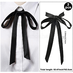 2Pcs Ribbon Long Bow Tie for Women&nbsp;AJEW-SP0003-50A