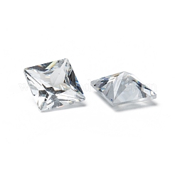 スクエア形キュービックジルコニア尖底カボション  多面カット  透明  10x10mm&nbsp;ZIRC-R008-10x10-02