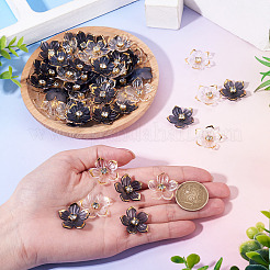 100Pcs 2 Colors Transparent Resin Sakura Flower Bead Caps&nbsp;RESI-TA0005-57