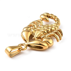 PVD真空メッキ304ステンレスペンダント  カニ  ゴールドカラー  32~33x20x4.5mm  穴：7~10x3~4mm&nbsp;STAS-D182-08G
