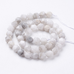 Natural White Crazy Lace Agate Beads Strands&nbsp;G-J376-14-8mm