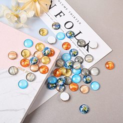 50Pcs Luminous Glass Cabochons&nbsp;sgGLAA-SZ0001-14E
