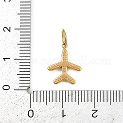 304ステンレススチールラインストーンチャーム  ゴールドカラー  丸カン付き  飛行機  13.5x11x2mm  穴：4.5mm&nbsp;LS-STAS-K307-08A-G