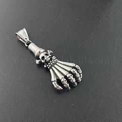 レトロロックパンクメンズスカル304ステンレススチールペンダントネックレス  ステンレス鋼色&nbsp;SP0415