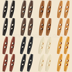 32Pcs 8 Colors 2-Hole Wood Buttons&nbsp;DIY-GF0011-42A