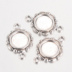 Tibetan Style Alloy Link Cabochon Bezel Settings&nbsp;TIBEP-0578-S-LF