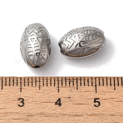 変色しない304ステンレススチールビーズ  オーバル  ステンレス鋼色  13x9x7mm  穴：1.5mm&nbsp;STAS-I305-186P