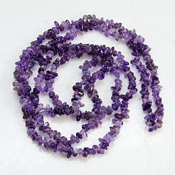 天然石アメジストビーズ連売り  チップ  パープル  2.5~7x3~11mm  穴：1mm  34インチ&nbsp;X-G-D283-3x5-7