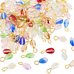 110Pcs 11 Colors Glass Pendants&nbsp;PALLOY-TAC0298