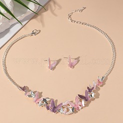 Butterfly Alloy Enamel  Necklace and Earrings Sets for Women&nbsp;FS-WGFD103-01