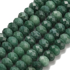 天然石グリーンアベンチュリンビーズ連売り  多面カット  ロンデル  8x5.5mm  穴：1.2mm  約69個/連  15.16''（38.5センチメートル）&nbsp;G-Z111-A04-02