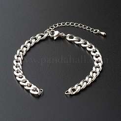 304 Stainless Steel Cuban Link Chain Bracelet&nbsp;AJEW-JB01014