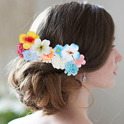 布製造花200個、4種類のスタイル  結婚式のバージンロードやテーブルのセンターピース、パーティー用コンフェッティ、プチギフト、インテリア装飾としておすすめ  ミックスカラー  35~60x11~33mm&nbsp;AJEW-SP0003-68