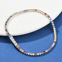 925 Sterling Silver Micro Pave Cubic Zirconia Tennis Bracelets for Women&nbsp;BJEW-C117-01B-P01