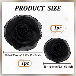 2Pcs 2 Styles Organza Flower Brooches&nbsp;JEWB-FG0001-58A