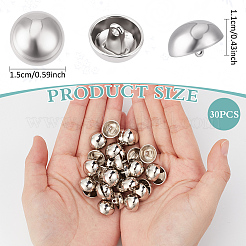1穴亜鉛合金ボタン  キノコ  プラチナ  15x11mm  穴：2mm  30個/セット&nbsp;FIND-MA0001-18A-P