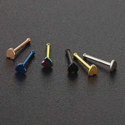 304ステンレススチールハート鼻骨リング  ブラック  7mm  ピン：0.8mm  ヘッド：2mm&nbsp;WG0DFB7-02