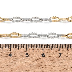 4MM Two Tone 304 Stainless Steel Dapped Chain Necklaces&nbsp;NJEW-D328-03GP-01