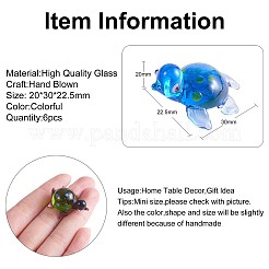 6Pcs Handmade Mini Turtle Figurines Sea Turtle Small Figurines Hand Blown Art Glass Turtle Figurines Marine Glass Animal Statue Cute Miniature Garden Decoration Turtle Gift&nbsp;JX531A