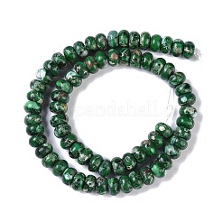 染色合成インペリアルジャスパービーズ連売り  ロンデル  グリーン  10x6mm  穴：1.5mm  約68個/連  15.75''（40センチメートル）&nbsp;G-P529-E01-A09