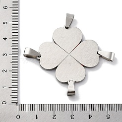 201 Stainless Steel with Glass Connector Charms&nbsp;STAS-Q342-09P