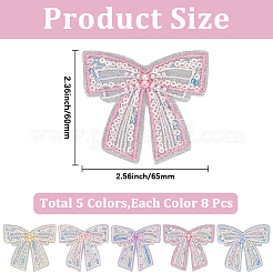 40Pcs 5 Colors Polyester with Mesh Embroidered Cloth Sew on Patches&nbsp;PATC-CY0001-35