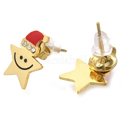 304 Stainless Steel Enamel Stud Earrings&nbsp;EJEW-I316-02G