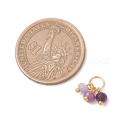 5Pcs 5 Styles Dyed Natural Malaysia Jade Faceted Rondelle Bead Charms&nbsp;PALLOY-JF04898-01