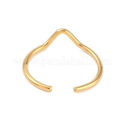 Ion Plating(IP) 304 Stainless Steel Open Cuff Ring for Women&nbsp;RJEW-C097-03G