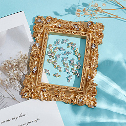 40Pcs 2 Colors Rack Plating Brass Pave Clear Cubic Zirconia Links&nbsp;FIND-HY0003-91