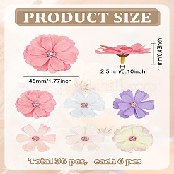 36Pcs 6 Colors Silk Cloth Artifical Flower&nbsp;DIY-LP0003-30A