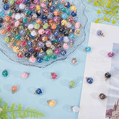 180Pcs 15 Colors Glass Ball Pendants&nbsp;GLAA-ME0001-25
