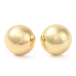 女性用ラックメッキ真鍮スタッドピアス  カドミウムフリー＆鉛フリー  長持ちメッキ  半円  18KGP本金メッキ  12mm&nbsp;LS-EJEW-G394-18E-G