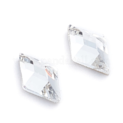 ガラスラインストーンカボション  フラットバック＆バックメッキ  多面カット  菱形  クリスタル  6.5x3.5x2mm&nbsp;RGLA-L025-E01-001