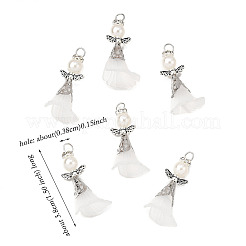 ABSプラスチック模造真珠とアクリルパーツ50個  真鍮パーツ  透明  38mm  穴：3.8mm  50個/セット&nbsp;PALLOY-JF03910
