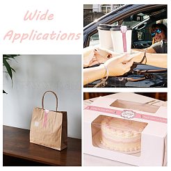 銅版紙ステッカー  ベーカリーやギフト包装用の粘着シール  ピンク  220x25x0.1mm  500PCS /ロールについて&nbsp;OFST-WH0004-198