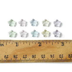 70色ベーキングペイント透明ガラスビーズ連売り7個  スター  ミックスカラー  8x8x4mm  穴：0.8mm  10個/カラー&nbsp;DGLA-FS0001-10
