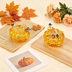 Handmade Lampwork Pumpkin Display Decorations&nbsp;DJEW-WH0043-102
