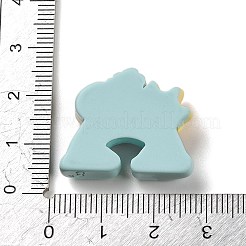 不透明樹脂デコデンカボション  虹のかかった漫画の馬  ライトブルー  21x25.5x8mm&nbsp;RESI-R447-05E