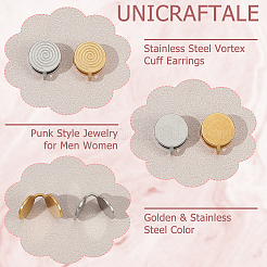 12Pcs 2 Colors 304 Stainless Steel Vortex Cuff Earrings&nbsp;EJEW-UN0002-54