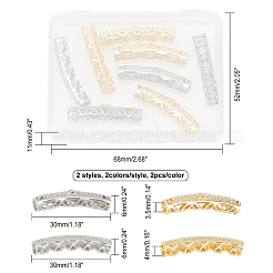 8Pcs 4 Style Brass Micro Pave Cubic Zirconia Beads&nbsp;ZIRC-CA0001-08