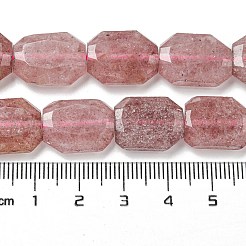 天然石ストロベリークォーツビーズ連売り  六角  多面カット  11~12x16~17x5mm  穴：1mm  約24個/連  15.55''（39.5センチメートル）&nbsp;G-P544-B01-01