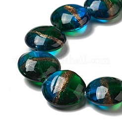 Handmade Gold Sand Lampwork Beads Strands&nbsp;LAMP-C008-03E